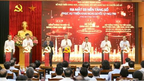 Ra mắt 3 nền tảng số phục vụ triển khai Nghị quyết 57-NQ/TW
