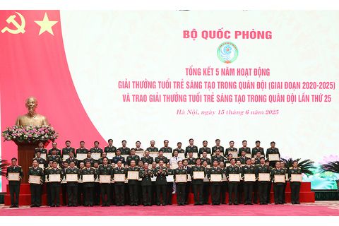 Bộ Quốc phòng tổng kết 5 năm Giải thưởng Tuổi trẻ sáng tạo trong Quân đội và trao Giải thưởng lần thứ 25