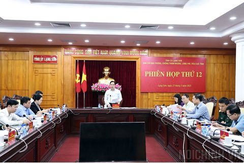 Phiên họp thứ 12 Ban Chỉ đạo phòng, chống tham nhũng, lãng phí, tiêu cực tỉnh Lạng Sơn