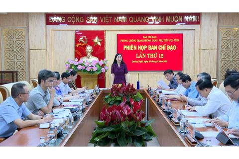 Phiên họp thứ 12 Ban Chỉ đạo phòng, chống tham nhũng, lãng phí, tiêu cực tỉnh Quảng Ngãi