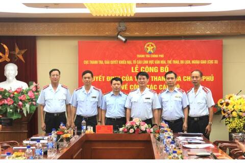 Cục XI công bố các quyết định của Tổng Thanh tra Chính phủ về công tác cán bộ