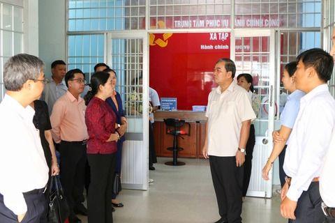 Phó Bí thư Tỉnh ủy Kim Ngọc Thái kiểm tra công tác chuẩn bị Đại hội Đảng và vận hành chính quyền hai cấp tại cơ sở