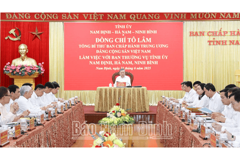 Tổng Bí thư Tô Lâm làm việc với Ban Thường vụ Tỉnh uỷ các tỉnh Nam Định - Hà Nam - Ninh Bình