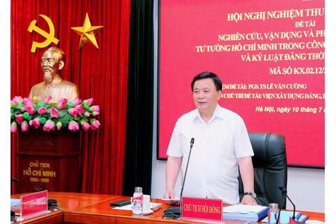 Nghiệm thu đề tài cấp Nhà nước “Nghiên cứu, vận dụng và phát triển sáng tạo tư tưởng Hồ Chí Minh trong công tác kiểm tra, giám sát và kỷ luật đảng thời kỳ đổi mới”