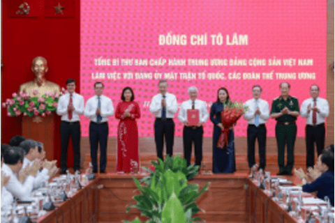 Tổng Bí thư làm việc với Đảng ủy Mặt trận Tổ quốc, các đoàn thể Trung ương