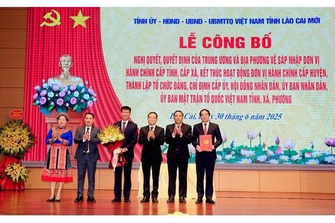 Lễ công bố nghị quyết, quyết định của Trung ương về tỉnh Lào Cai mới