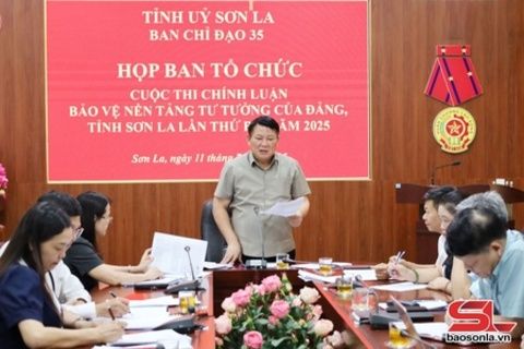Họp Ban tổ chức Cuộc thi chính luận Bảo vệ nền tảng tư tưởng của Đảng, tỉnh Sơn La lần thứ ba, năm 2025