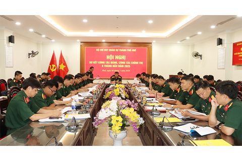 Bộ CHQS thành phố sơ kết công tác Đảng, công tác chính trị 6 tháng đầu năm 2025