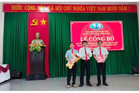 Phong Phú: Công bố thành lập các Đảng bộ, Chi bộ trực thuộc Đảng ủy phường