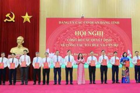 Công bố các quyết định thành lập 12 tổ chức cơ sở đảng thuộc Đảng bộ Các cơ quan Đảng tỉnh Ninh Bình