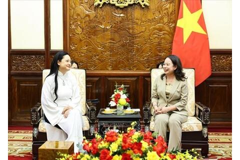 Phó Chủ tịch nước Võ Thị Ánh Xuân tiếp nữ phi hành gia Amanda Nguyễn