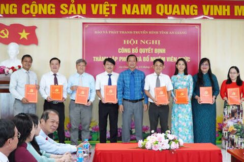 Báo và Phát thanh - Truyền hình tỉnh An Giang thành lập 8 phòng trực thuộc và bổ nhiệm nhân sự cấp phòng