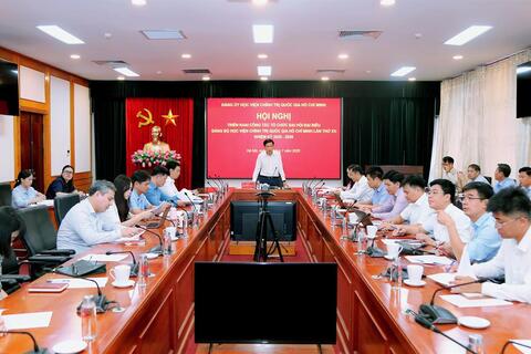 Hội nghị triển khai công tác tổ chức Đại hội đại biểu Đảng bộ Học viện Chính trị quốc gia Hồ Chí Minh lần thứ XV, nhiệm kỳ 2025-20