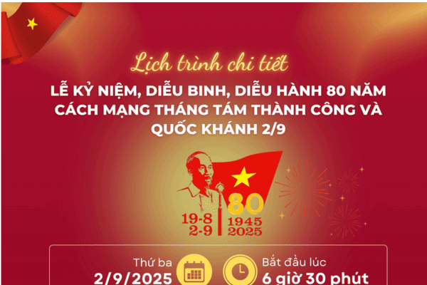[Infographic] Chương trình diễu binh, diễu hành chào mừng 80 năm Cách mạng Tháng Tám và Quốc khánh 2/9