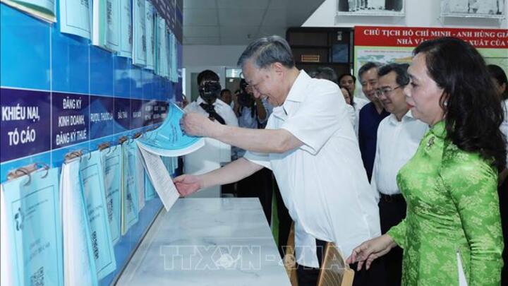 Tổng Bí thư khảo sát mô hình tổ chức chính quyền địa phương 2 cấp tại TP Hồ Chí Minh