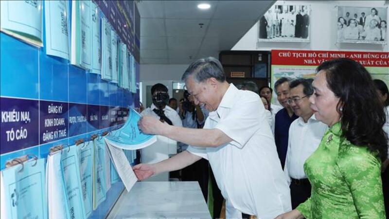 Tổng Bí thư khảo sát mô hình tổ chức chính quyền địa phương 2 cấp tại TP Hồ Chí Minh