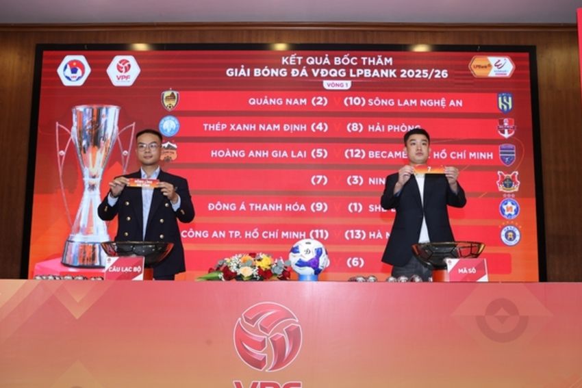 Bốc thăm, xếp lịch thi đấu V-League 1 - 2025/26: Công an Hà Nội mở màn gặp Thể Công - Viettel