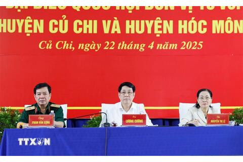 Chủ tịch nước Lương Cường tiếp xúc cử tri huyện Củ Chi và huyện Hóc Môn