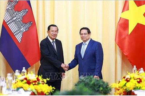 Thủ tướng Phạm Minh Chính hội kiến Chủ tịch Đảng Nhân dân Campuchia