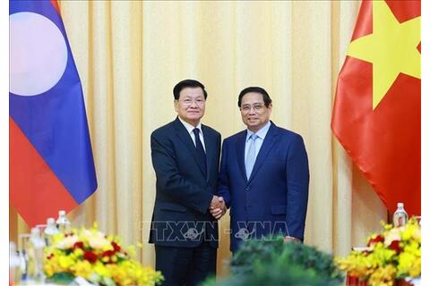 Thủ tướng Phạm Minh Chính hội kiến Tổng Bí thư, Chủ tịch nước Lào