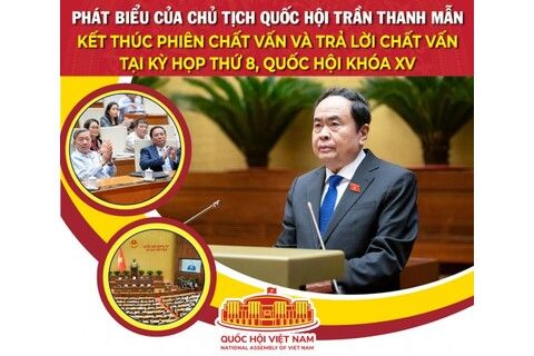 Phát biểu của Chủ tịch Quốc hội Trần Thanh Mẫn kết thúc phiên chất vấn và trả lời chất vấn tại Kỳ họp thứ 8, Quốc hội khóa XV