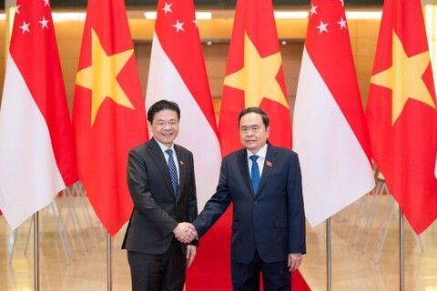 Chủ tịch Quốc hội Trần Thanh Mẫn hội kiến Thủ tướng Cộng hòa Singapore Lawrence Wong