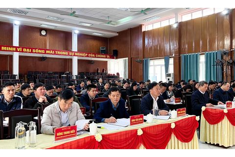 Trưởng Ban Nội chính Tỉnh ủy Tô Vũ Lập dự hội nghị Ban Chấp hành Đảng bộ huyện Thạch An lần thứ 22