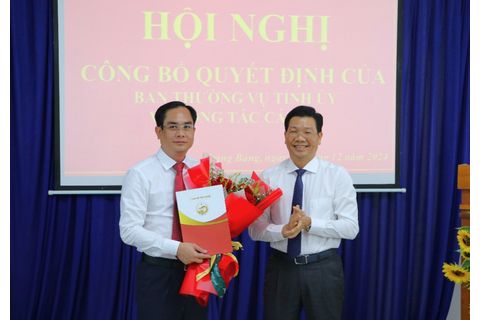 Đồng chí Đoàn Minh Long giữ chức Bí thư Thị ủy Trảng Bàng
