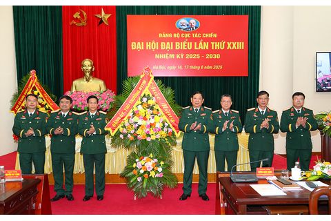 Thượng tướng Huỳnh Chiến Thắng dự Đại hội đại biểu Đảng bộ Cục Tác chiến lần thứ XXIII