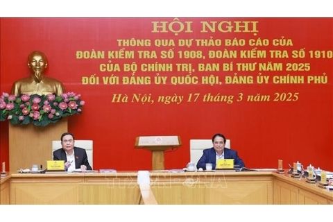 Chủ tịch Quốc hội và Thủ tướng chủ trì Hội nghị công bố dự thảo kết quả kiểm tra Đảng ủy Chính phủ