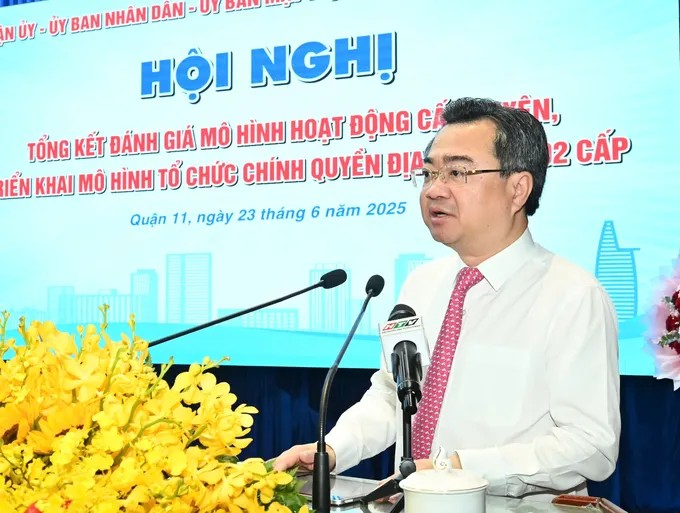 Đồng chí Nguyễn Thanh Nghị phát biểu tại hội nghị. (Ảnh: SGGP)