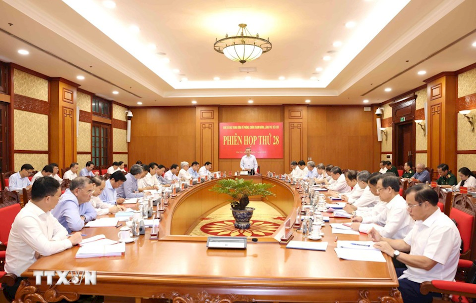 Tổng Bí thư Tô Lâm, Trưởng Ban Chỉ đạo Trung ương về phòng, chống tham nhũng, lãng phí, tiêu cực chủ trì Phiên họp thứ 28 của Ban Chỉ đạo. (Ảnh: TTXVN)