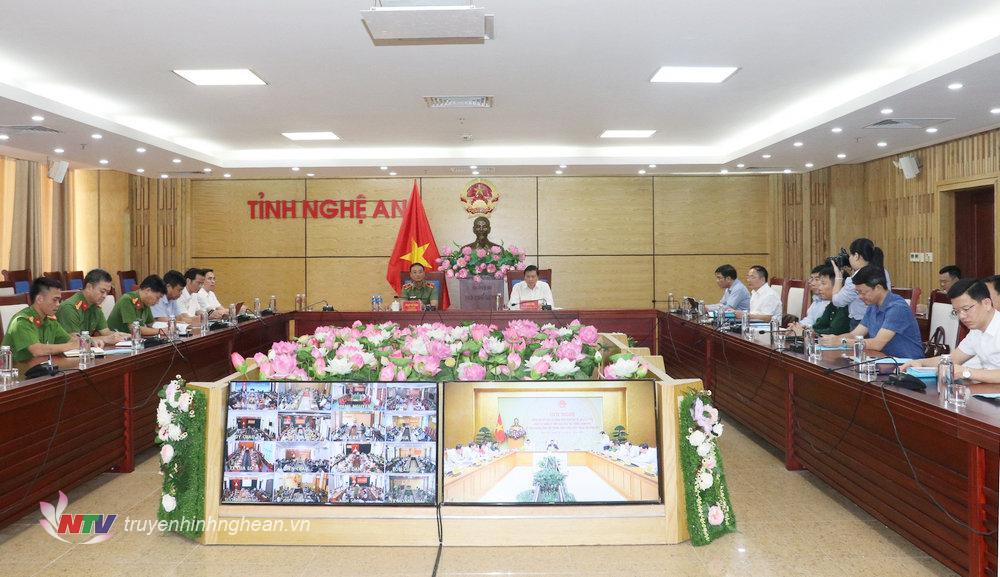 Toàn cảnh hội nghị tại điểm cầu Nghệ An
