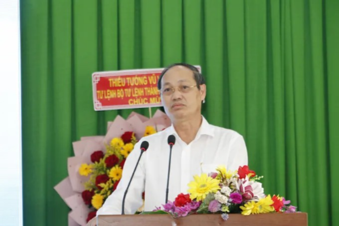 Đồng chí Nguyễn Văn Nam, Ủy viên Ban Thường vụ Thành ủy, nguyên Tư lệnh Bộ Tư lệnh TPHCM phát biểu tại buổi họp mặt