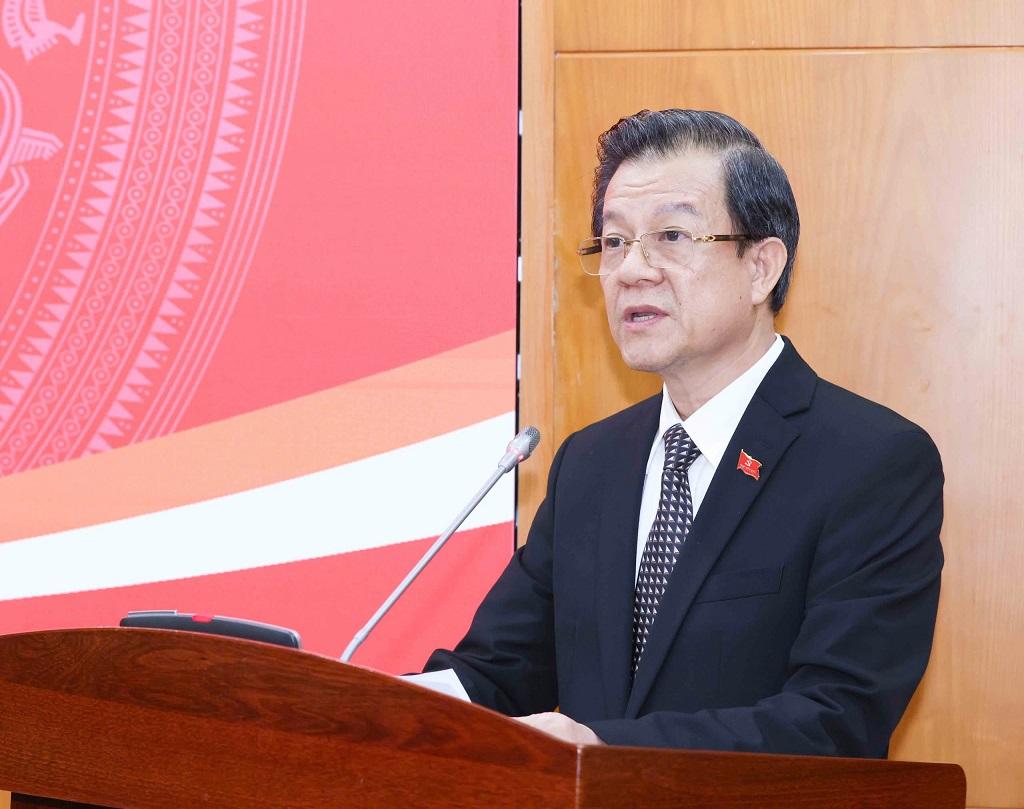 Đồng chí Lê Hồng Quang, Ủy viên Trung ương Đảng, Phó Trưởng Ban Nội chính Trung ương phát biểu nhận nhiệm vụ