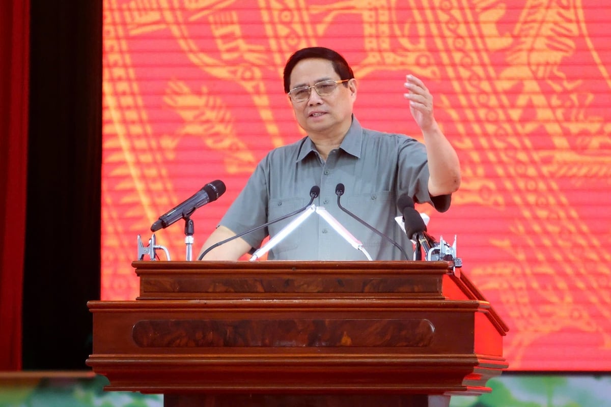 Thủ tướng Chính phủ Phạm Minh Chính khẳng định ý nghĩa của việc triển khai Đề án 1 triệu ha lúa chất lượng cao và chỉ đạo nhiệm vụ trọng tâm cần thực hiện trong thời gian tới. Ảnh: Kim Anh.